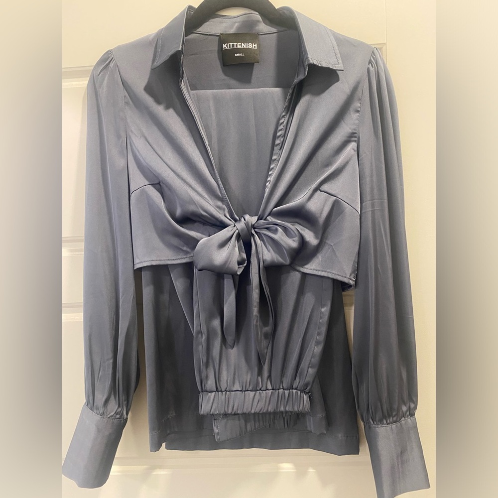 Kittenish two-piece silk set